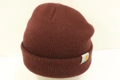 【中古】 Carhartt WIP メンズニットキャップ -- stratus hat low Carhartt WIP -- ボルドー 赤紫 ロゴ