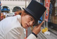 [중고]생사진(남성) BOYS AND MEN/코바야시 유타카(도도인 세이야)/가로형·바스트 업·의상 화이트.흑·오른손 집게 손가락·모자·오른쪽·캐릭터 샷·B세트/TV 드라마[왜 도도인 세이야는 그녀가 할 수 없는 것인가?]