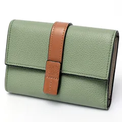 ロエベ / LOEWE　バーティカル ウォレット スモール / 三つ折り財布　C660S86X01　ソフトグレインカーフ　ローズマリー/タン 【中古】 商品番号 E-158461