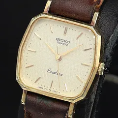 稼働 良品 セイコー エクセリーヌ 12210-5010 QZ ゴールド文字盤 オクタゴン レディース腕時計 OSW 2000000 NSK