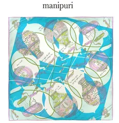 manipuri　マニプリ　 ＜シルクスカーフ65＞コラージュバルーンヒストリー 0141330025