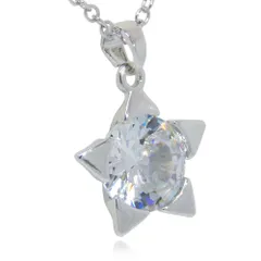 星 一粒CZダイヤモンドネックレス 極大粒 キュービックジルコニア シルバー レディース ペンダント プレゼント 誕生日 新品 ジュエリー