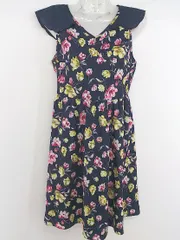 ◇ tocco closet トッコ クローゼット 花柄 ノースリーブ ミニ ワンピース ネイビー系 マルチ レディース P  【中古】 【1211210001483】