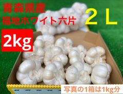 在庫限り　2L 2kg 青森産 乾燥にんにく 福地ホワイト六片 大粒　ニンニク