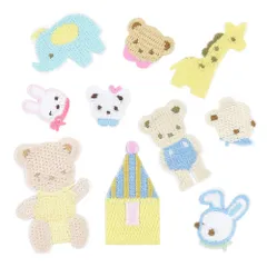 【迅速発送】ワッペン アイロン不要 刺繍 MUNCVY アップリケ DIY服 くまさん 動物 モチーフ カワイイ 装飾 男の子 女の子 保育園 幼稚園 パッチ 補修 超ミニサイズ 10枚セット 衣類 浴衣 手袋 手帳 飾り10枚