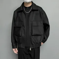 種類63：2XL/I：ダークグリーンTシャツ 春 コーデ メンズ  服 シンプル ファッション オシャレ 大人 かっこいい 大きいサイズ ストリート 紳士服 黒 ソフト エコ レザー ジャケット ハイエンド ビッグ ポケット ワーク ジャケット 