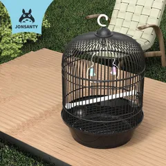 新品未使用鳥かご ケージ 小型 おしゃれ 多頭飼い 持ち運び 鳥籠 鳥小屋 バードケージ 底網 止まり木 鳥 庭 コンパクト バードキャリー 縦のサムネイル
