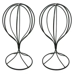 新品 (アウプル) アイアン 帽子スタンド 帽子掛け ウィッグスタンド 軽量 おしゃれ (ブラック 2個セット)