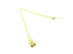■美品■ NINA RICCI ニナリッチ ラインストーン キューブ ネックレス ペンダント アクセサリー レディース ゴールド系 DJ6441