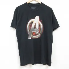 L/古着 半袖 Tシャツ メンズ マーベル キャプテンアメリカ コットン クルーネック 黒 ブラック 24jun04 中古