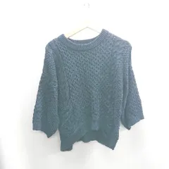 ◇ ⊇ anatelier 七分袖 ニット サイズ2 ネイビー レディース E  【1410100060054】