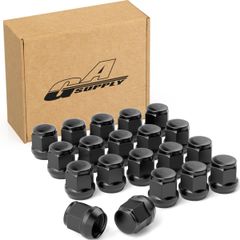 【数量限定】ラグナット M12 x P1.25 ホイールナット テーパー座60° GAsupply 長さ25mm 19HEX ニッサン・スバル・スズキに対応 スチール製 20個セット ブラック