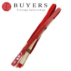 【中古】未使用 帯締め 正絹(金銀糸除く) レッド ホワイト 小物 和装 呉服 和服 きもの レディース 女性