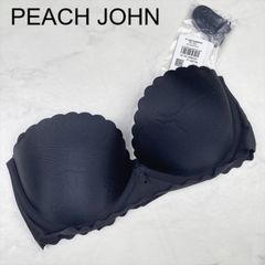 【新品タグ付き】PEACH JOHN　ピーチジョン　スベラナイストラップレス　ブラジャー　F70　BLACK　ランジェリー　下着　プレゼント　ギフト　レース　刺繍