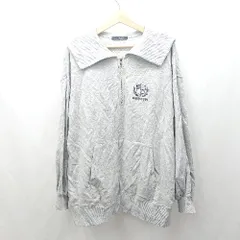 ◇ Θ w closet ダブルクローゼット ハーフジップ 綿100% 長袖 プルオーバー サイズF グレー系 レディース E  【1504240016320】