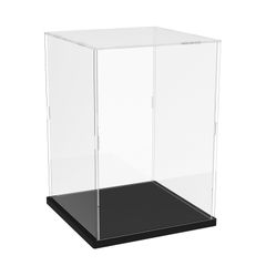 【数量限定】クリーニング付き（幅25ｘ奥行25ｘ高さ35cm 手袋 レゴに適用可能 透明アクリル フィギュア収納 台座黒) コレクションケース フィギュアケース ディスプレイケース アクリルケース