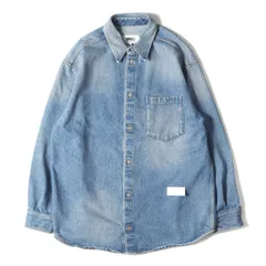 Maison Martin Margiela メゾンマルタンマルジェラ シャツ サイズ:42(レディースサイズ) 21AW オーバーサイズ レザーパッチ デニム シャツ S52DL0159 MM6 トップス 長袖 ビッグシルエット インディゴ イタリア製のサムネイル