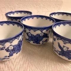 ★有田焼★鍋島窯★唐子絵５個★昭和トレロ★和食器★