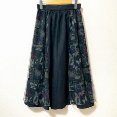 キューティーフラッシュ 黒と紫の花柄ロングスカート - メルカリ