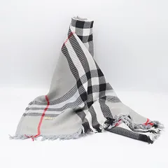 良品 バーバリー マフラー ストール ベージュ系 チェック柄 メンズ/レディース KTR 2000000 NSK