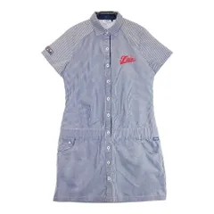 サイズ：L FILA GOLF フィラゴルフ  半袖ワンピース ストライプ柄 ネイビー系 [240101482006] ゴルフウェア レディース ストスト