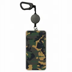 パスケース 定期入れ 子供用 高校生 大学生 社会人 通勤 リール付き ICカード 伸びる リール カード入れ アーミー グリーン 迷彩柄 メンズ