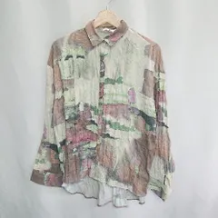◇ SLY スライ 総柄 長袖 シャツ サイズFREE ライトグリーン系 レディース E  【1407020041416】