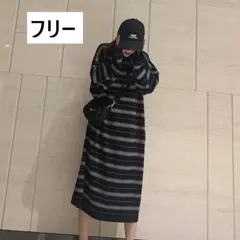 ニットワンピース レディース ボーダー柄ワンピース 長袖 大きいサイズ 秋 冬 クルーネック 大きいサイズ ワンピ ロングワンピース きれいめ 着?せ 高見え 体型カバー 普段着 通勤 ルームウェア 体型カバー 日常 デート LWFA121(2色フリー)