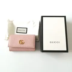 極美品　グッチ　GUCCI　キーケース　ピンク　6連　GGマーモント　【129】