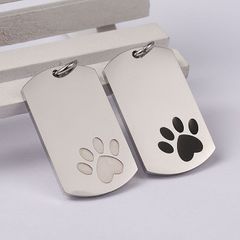 【アクセサリーパーツ】肉球プレートペンダントトップ 猫柄 犬柄
