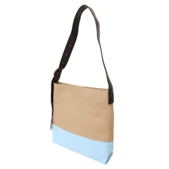 ear PAPILLONNER イア パピヨネ バッグ | 25春夏 帆布 ショルダーバッグ / ワンショルダー | 斜め掛け 肩掛け | バイカラー レザー | ベージュ ライトブルー | ブランド カバン【レディース】【中古】