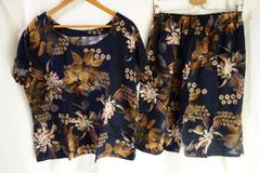 ベトナムパジャマ風セットアップ㉑〈ドーボーđồ bộ〉ルームウェア/夏のパジャマ/涼しい/新品/アジア/エスニック/ベトナム服