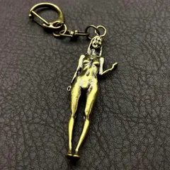 真鍮 キーホルダー キーリング ヴィンテージ ビンテージ アンティーク レトロ 真鍮製 ペンダントトップ 置物 チャーム 美女 215
