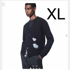 ＋J メリノブレンドVネックカーディガン　雲柄　XL