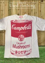 90年代ヴィンテージ アンディ・ウォーホル キャンベルスープ缶 ハンドプリント 半袖Tシャツ