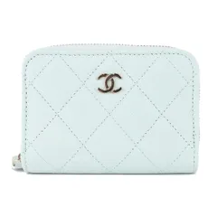新品 シャネル CHANEL コインケース ライトブルー