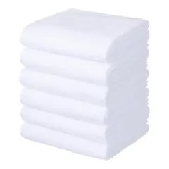 【迅速発送】フェイスタオル #S103 吸水性 コットン100％ 250匁 34×86cm 6枚セット ホワイト タオル セット 無地 エステタオル サロンタオル カラータオル 洗顔タオル フェイシャルタオル コットン 耐久性 ホテル 美容室 サロン 介護 (