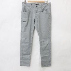 オークリースカルコレクション OAKLEY SKULL COLLECTION ゴルフ パンツ ストレッチ ロング チェック ピンヘッド 刺繍 グレー 黒 ブラック 32