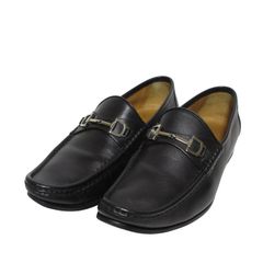 グッチ美品メンズGUCCIホースビット黒レザー ローファー8約26.5～27前後シューズ靴