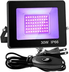 ブラックライト 30W LED投光器 紫外線UVブラックライト 防水IP66のサムネイル
