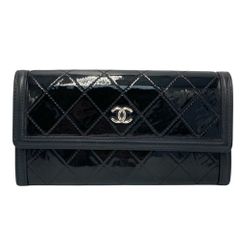 【真贋判定済】CHANEL シャネル ココマーク長財布  ブラック×S金具 ウォレット B04078EFTB