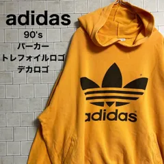 アディダス　90's adidas パーカー トレフォイルロゴ デカロゴ　ヴィンテージ