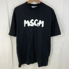 MSGM brushed MSGM logo t-shirt 3440MM201 S　ロゴプリント　モックネック 半袖 Tシャツ