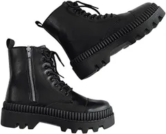 MORASTYLE 厚底 シークレット ブーツ 背が高くなる 身長 アップ 6cm 靴 メンズ レディース ハイカット 25.0( ブラック,  25.0 cm)