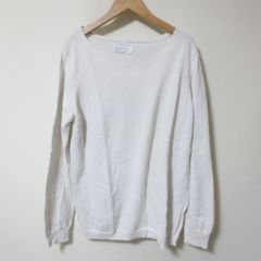 s762　antiqua　アンティカ　オフホワイト　ニット　長袖　M　コットン