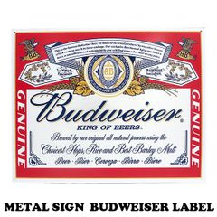 メタルサイン BUDWEISER LABEL【バドワイザー ブリキ看板】