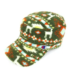 チャンピオン キャップ フリース アウトドア 帽子 ブランド メンズ レディース 57-59cmサイズ グリーン Champion 【中古】