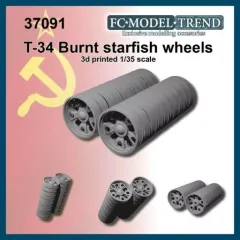 【中古】プラモデル 1/35 現用 露/ソビエト T-34戦車戦後型 燃え尽きたスターフィッシュ型転輪(1両分) ディティールアップパーツ [FC37091]のサムネイル
