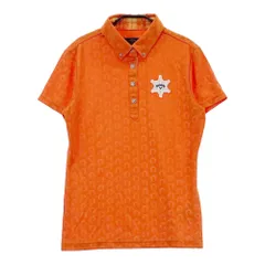 サイズ：L CALLAWAY キャロウェイ  半袖ポロシャツ ボタンダウン 蹄鉄 総柄 オレンジ系 [240101410872]# ゴルフウェア レディース ストスト
