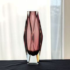【送料無料】　H20.5cm　Murano　花瓶　フラワーベース　イタリア　ムラノ　ムラーノ　ベネチア　ヴェネチアングラス　ヴェネツィアングラス　ディスプレイ　撮影小物　小道具　時代物　年代物　アンティーク　古道具